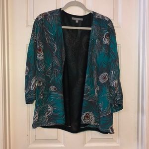 🦚NY Collection Shrug: peacock print 🦚  EUC